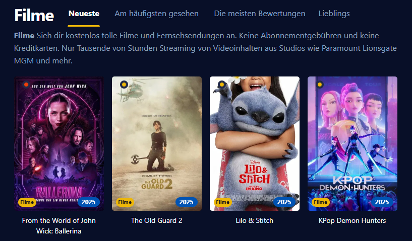Filmpalast benutzeroberflaeche